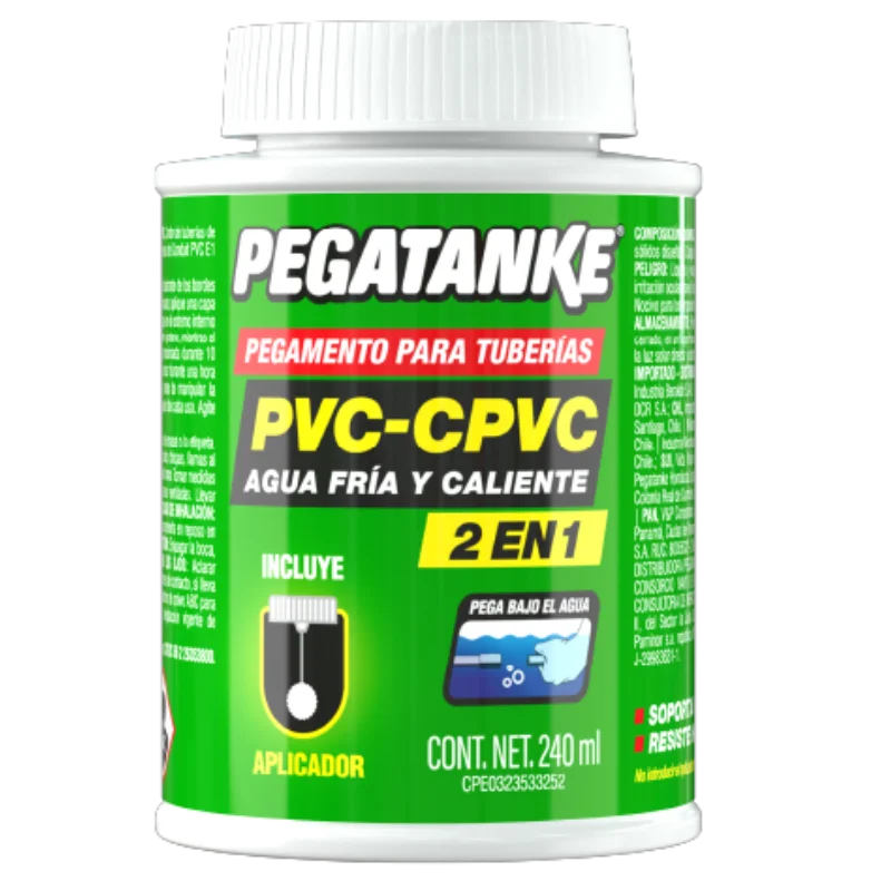 "Pegatanke PVC & CPVC 25, 80, 118, 240 y 475 ml."