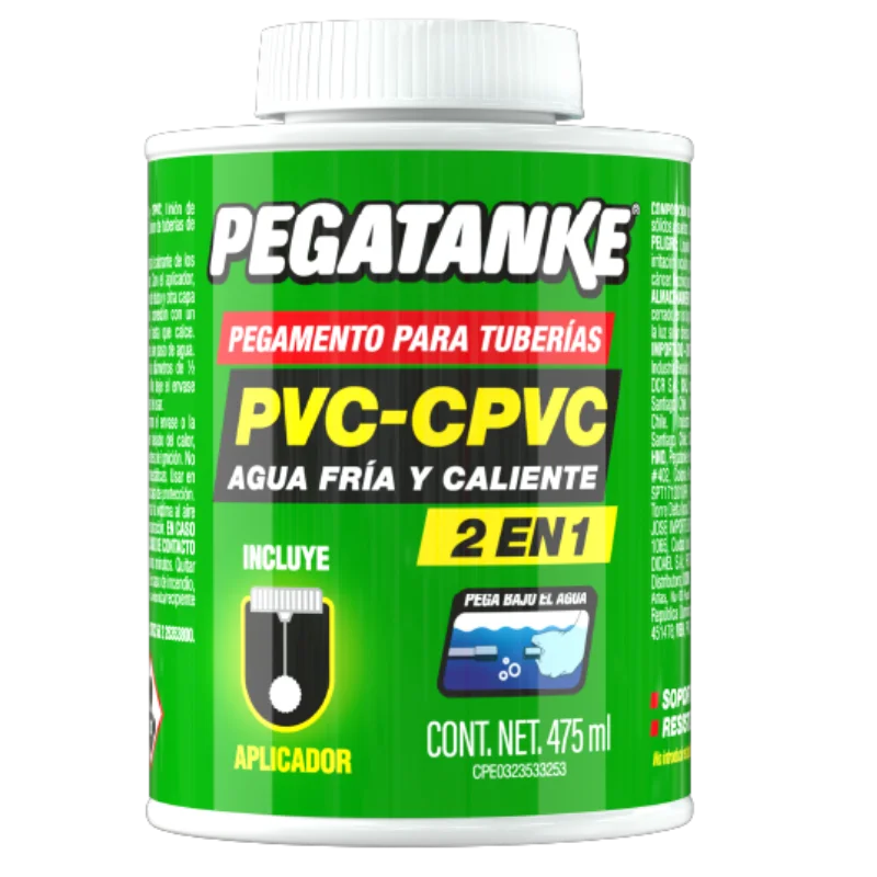 "Pegatanke PVC & CPVC 25, 80, 118, 240 y 475 ml."