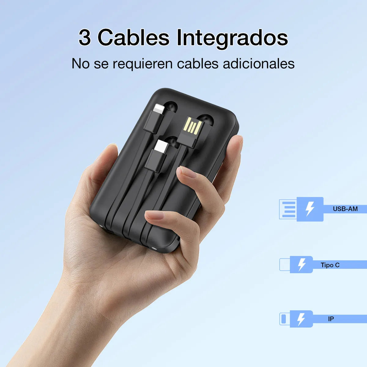 Power Bank con Cables 5000 mAh 1Hora (GAR261)